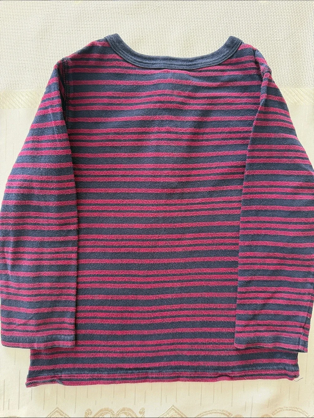 GAP Navy and Pink Striped Long-Sleeve Henley